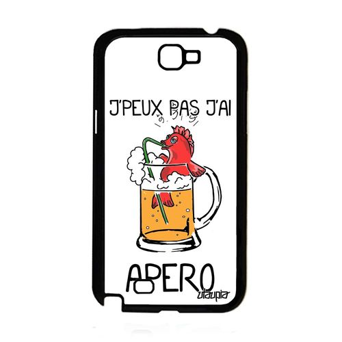 Coque Samsung Galaxy Note 2 Silicone J'peux Pas J'ai Apero Dessin Portable Metal
