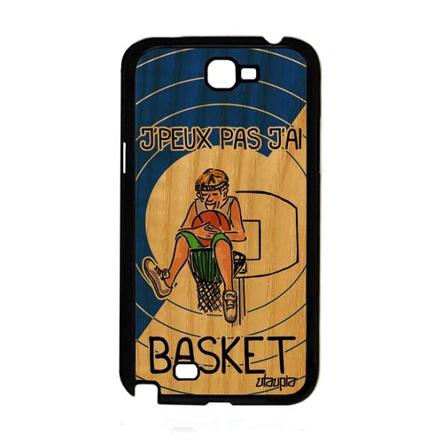 Coque Bois Silicone J'peux Pas J'ai Basket Samsung Note 2 Portable Frêne Samsung Galaxy Note 2