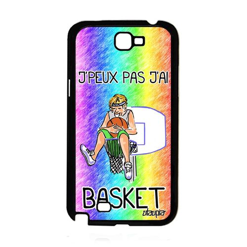 Coque Silicone Note 2 J'peux Pas J'ai Basket 4g Vert Etui Jo Nba Samsung Galaxy Note 2