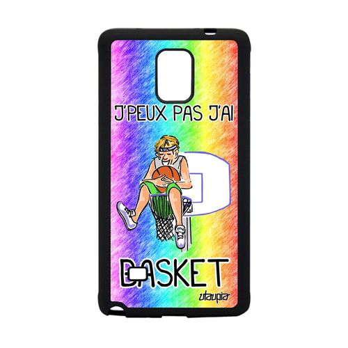 Coque Samsung Note 4 Silicone J'peux Pas J'ai Basket Portable Vert Nba De Samsung Galaxy Note 4