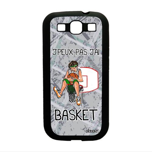 Coque Jpeux Pas J'ai Basket Samsung Galaxy S3 Silicone Bumper Homme Humour Gris