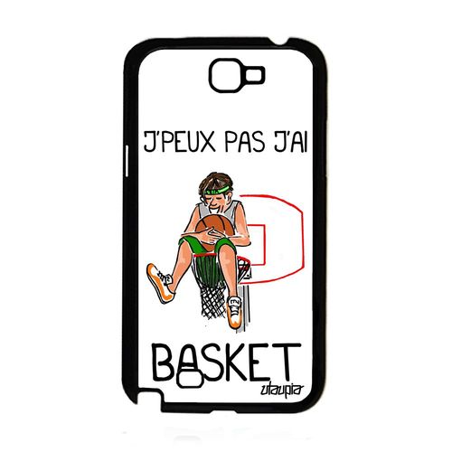 Coque Samsung Galaxy Note 2 Silicone J'peux Pas J'ai Basketball Euro 4g Blanc En