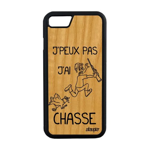 Coque J'peux Pas J'ai Chasse Iphone 8 Bois Silicone Souple Telephone Drole