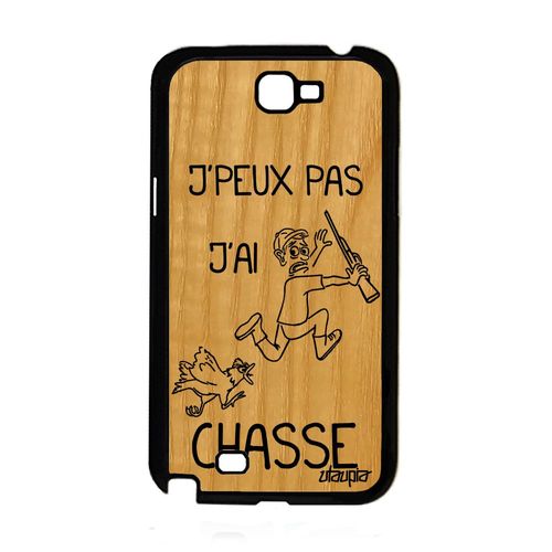 Coque Silicone Note 2 En Bois J'peux Pas J'ai Chasse Poule Noir A Samsung Galaxy Note 2