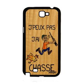 Coque En Bois Silicone Pour Galaxy Note 2 Humour J'peux Pas J'ai Chasse Samsung Galaxy Note 2