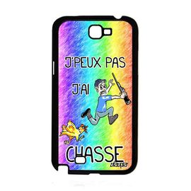 Coque Samsung Galaxy Note 2 Silicone J'peux Pas J'ai Chasse Smartphone Vert Etui