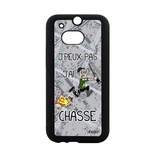 Coque One M8 Silicone J'peux Pas J'ai Chasse Gris Humour Alu Humoristique De Htc One M8