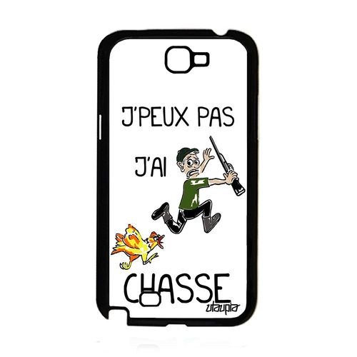 Coque Galaxy Note 2 Silicone Humour J'peux Pas J'ai Chasse Cover Blanc A Samsung Galaxy Note 2