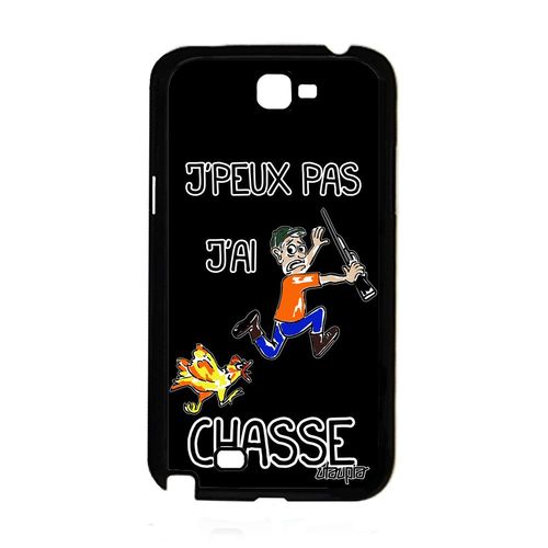 Coque Samsung Note 2 Silicone J'peux Pas J'ai Chasse Antichoc Souple Noir Samsung Galaxy Note 2