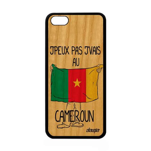 Coque Iphone 5c Bois Silicone J'peux Pas J'vais Au Cameroun Telephone Noir Apple Iphone 5c