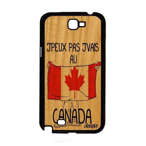 Coque En Bois Samsung Note 2 Silicone J'peux Pas J'vais Au Canada Rigide Samsung Galaxy Note 2