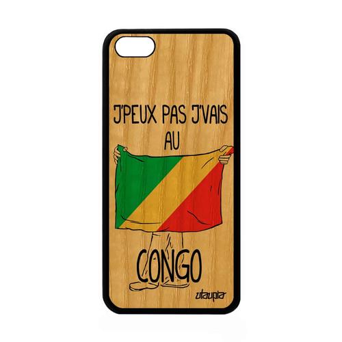 Coque Silicone Apple Iphone 5c Bois J'peux Pas J'vais Au Congo Portable Swag De