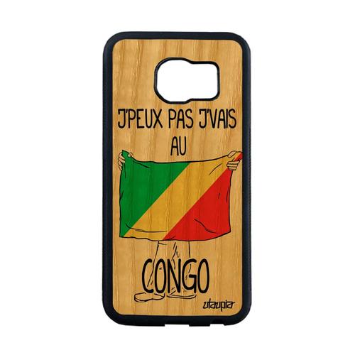 Coque Bois Samsung S6 Edge Silicone J'peux Pas J'vais Au Congo Noir Swag Samsung Galaxy S6 Edge