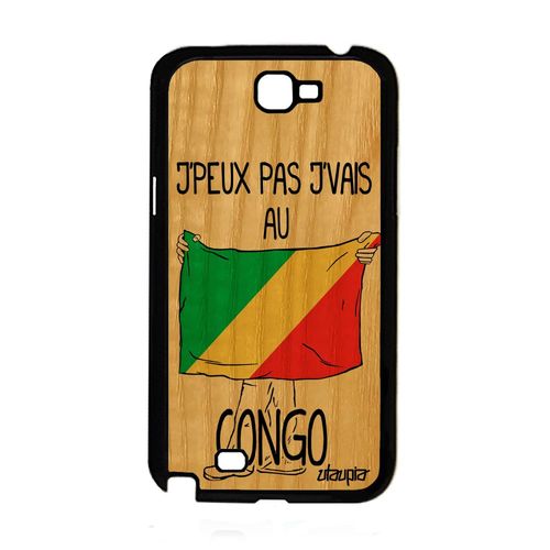Coque Silicone Pour Samsung Note 2 Bois J'peux Pas J'vais Au Congo Dessin Samsung Galaxy Note 2