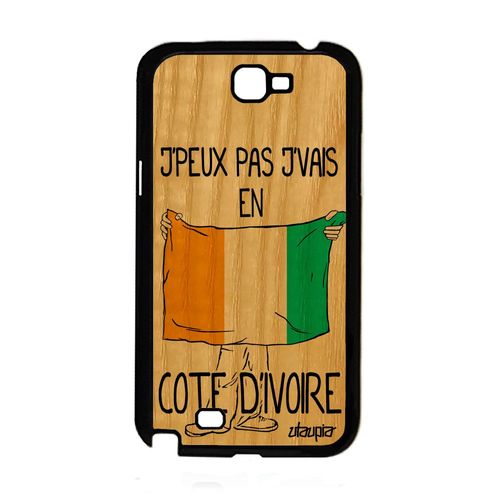 Coque Pour Note 2 En Bois Silicone J'peux Pas J'vais En Cote D'ivoire Samsung Galaxy Note 2