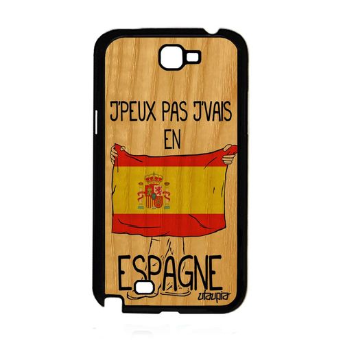 Coque Note 2 En Bois Silicone J'peux Pas J'vais En Espagne 4g De Samsung Galaxy Note 2
