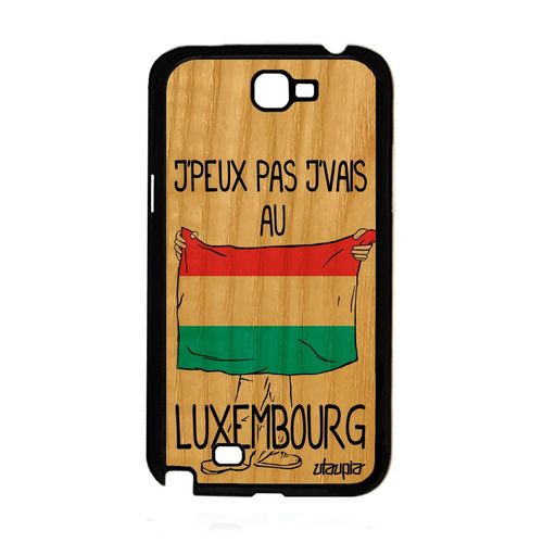 Coque Bois Pour Samsung Note 2 Silicone J'peux Pas J'vais Au Luxembourg A Samsung Galaxy Note 2