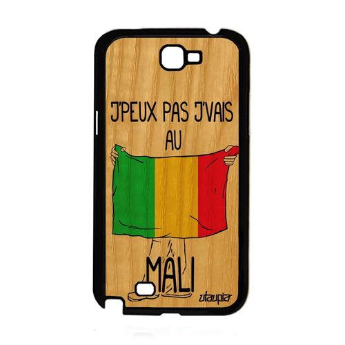 Coque Bois J'peux Pas J'vais Au Mali Samsung Note 2 Silicone Portable Gel Samsung Galaxy Note 2