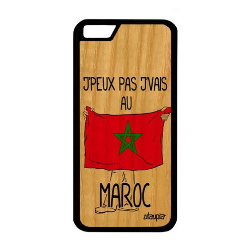 Coque Pour Iphone 6 6s Bois Silicone J'peux Pas J'vais Au Maroc Etui Tpu A