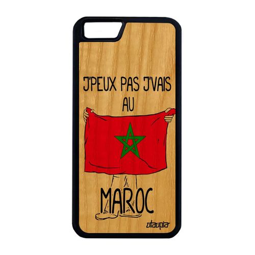 Coque Bois Silicone Iphone 6 6s Plus J'peux Pas J'vais Au Maroc Housse 4g
