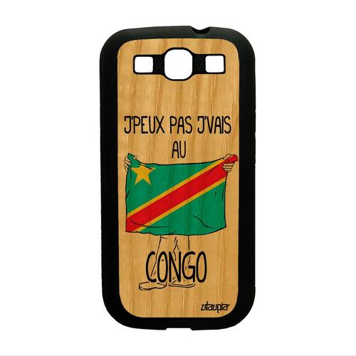 Coque En Bois Samsung S3 Silicone J'peux Pas J'vais Au Congo Personnalisé Samsung Galaxy S3