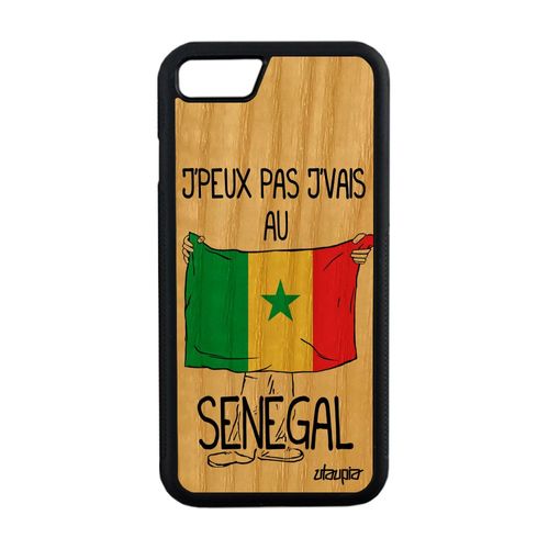 Coque Silicone Iphone 8 Bois J'peux Pas J'vais Au Senegal Telephone Etui A