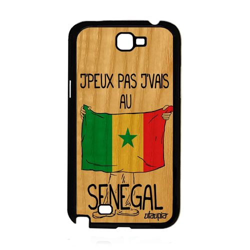 Coque En Bois J'peux Pas J'vais Au Senegal Note 2 Silicone Frêne Samsung Galaxy Note 2