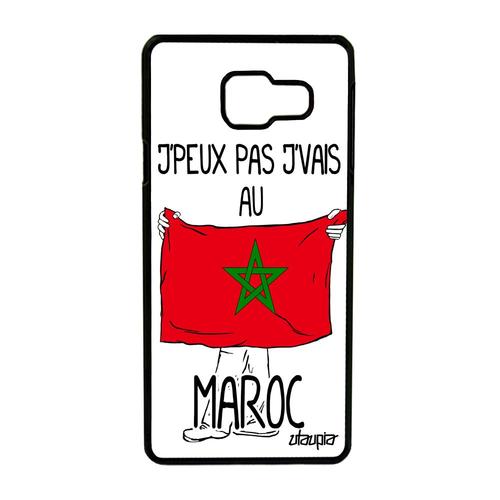 Coque Samsung Galaxy A3 2016 J'peux Pas J'vais Au Maroc Drapeau Marocain Noir De