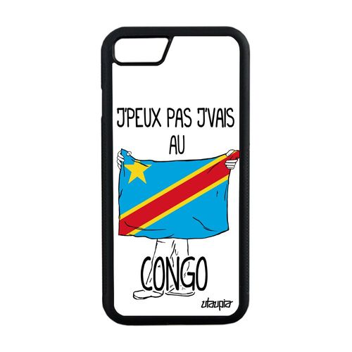 Coque Silicone Iphone 8 J'peux Pas J'vais Au Congo Telephone Noir Mobile A