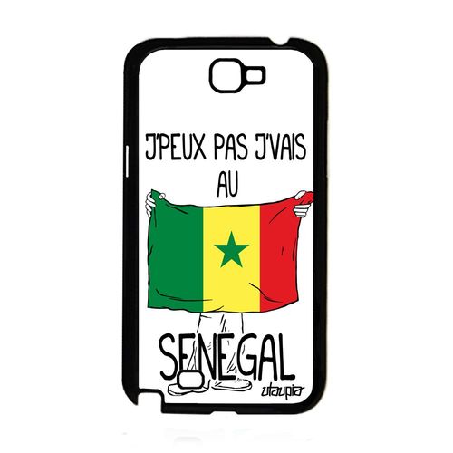 Coque Galaxy Note 2 Silicone J'peux Pas J'vais Au Senegal Cover Noir De Samsung Galaxy Note 2