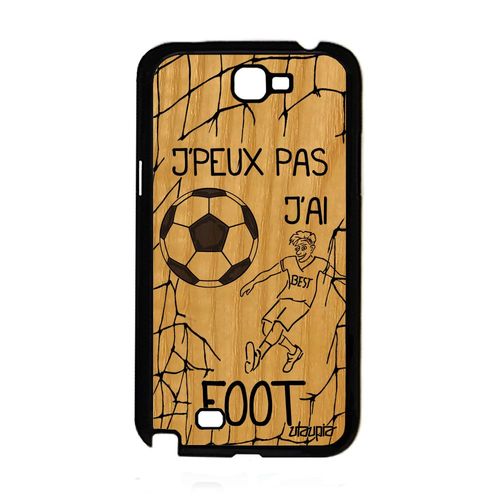 Coque J'peux Pas J'ai Foot Galaxy Note 2 Bois Silicone Pas Cher Portable Samsung Galaxy Note 2