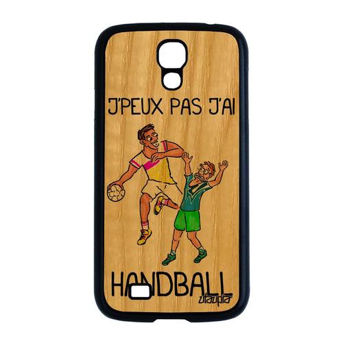 Coque En Bois S4 Silicone J'peux Pas J'ai Handball Bd Noir Hand A Samsung Galaxy S4