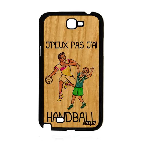 Coque J'peux Pas J'ai Handball Galaxy Note 2 En Bois Silicone Original A Samsung Galaxy Note 2