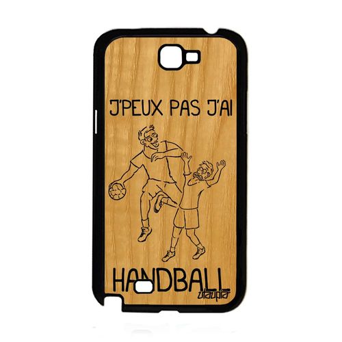 Coque En Bois Silicone Galaxy Note 2 J'peux Pas J'ai Handball Hand Etui Samsung Galaxy Note 2