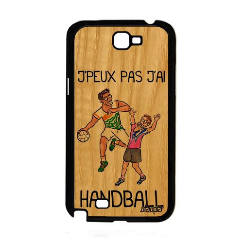 Coque J'peux Pas J'ai Handball Samsung Galaxy Note 2 Bois Silicone 4g Humour De