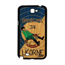 Coque Galaxy Note 2 En Bois Silicone J'peux Pas J'ai Licorne Drole Etui Samsung Galaxy Note 2