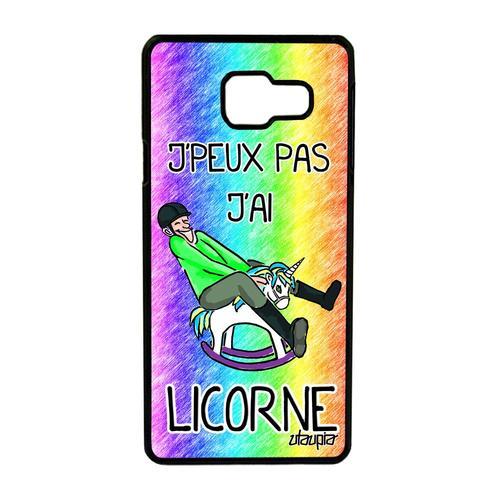 Coque A3 2016 Humour J'peux Pas J'ai Licorne Noir Vert Swag 4g De Samsung Galaxy A3 2016