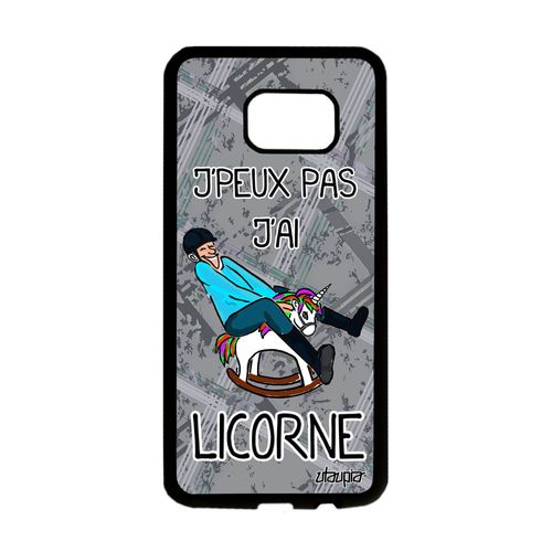 Coque Silicone Samsung S7 Edge Je Peux Pas J'ai Licorne Gris Smartphone A Samsung Galaxy S7 Edge