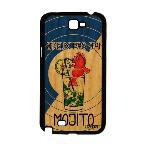 Coque Silicone Pour Samsung Note 2 En Bois J'peux Pas J'ai Mojito Humour Samsung Galaxy Note 2