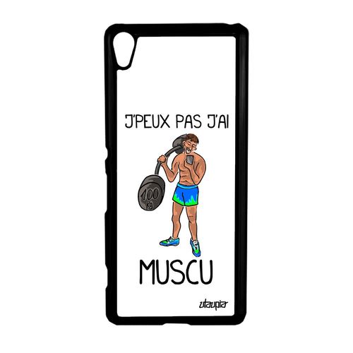 Coque Sony Xperia Xa Je Peux Pas J'ai Muscu Etui Portable Blanc Humour Bd Swag A