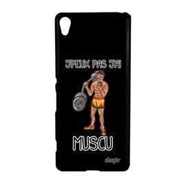 Coque J'peux Pas J'ai Muscu Telephone Xperia Xa Dessin Humour Noir Case De Sony Xperia Xa