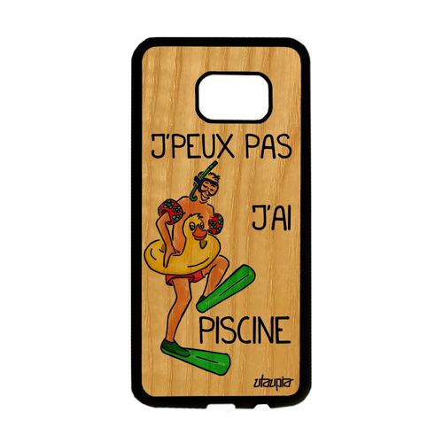 Coque J'peux Pas J'ai Piscine S7 Edge Bois Silicone Sport Frêne A Samsung Galaxy S7 Edge