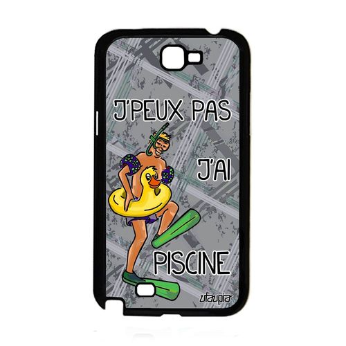 Coque J'peux Pas J'ai Piscine Pour Samsung Note 2 Silicone Gris Natation Samsung Galaxy Note 2