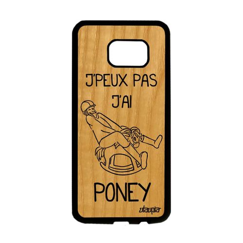 Coque Bois S7 Edge Silicone J'peux Pas J'ai Poney Smartphone Aqua Samsung Galaxy S7 Edge