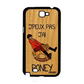 Coque Bois J'peux Pas J'ai Poney Note 2 Silicone Humour Telephone Samsung Galaxy Note 2