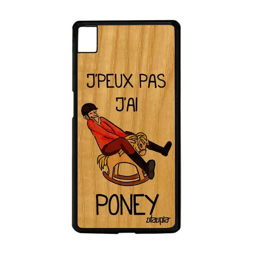 Coque Silicone J'peux Pas J'ai Poney Sony Xperia Z5 Bois Humour Orange Comique A