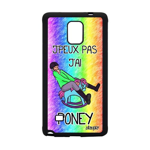 Coque Silicone Samsung Note 4 Humour J'peux Pas J'ai Poney Vert Bumper De Samsung Galaxy Note 4