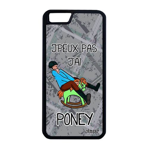 Coque Pour Iphone 6 6s Plus Silicone J'peux Pas J'ai Poney Equitation Case