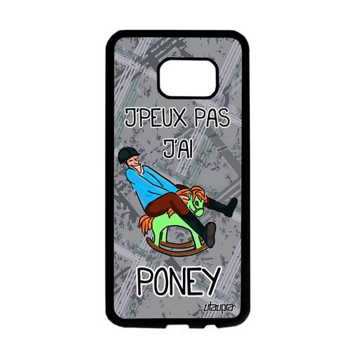 Coque Pour Samsung S7 Edge Silicone J'peux Pas J'ai Poney Caoutchouc Aqua Samsung Galaxy S7 Edge
