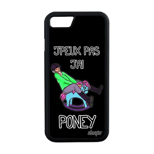 Coque Silicone Iphone 8 Humour J'peux Pas J'ai Poney Antichoc Noir Souple